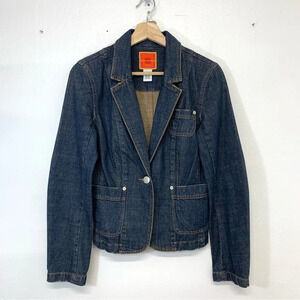 Vtg Isaac Mizrahi Denim Jean Jacket‎ Woman Small  Pockets Western Boho Blue Work